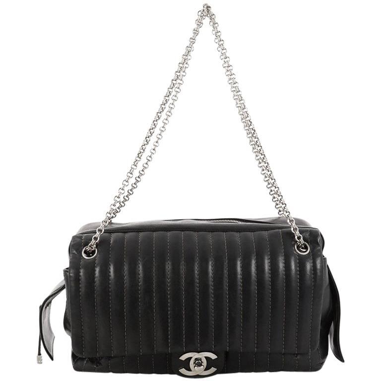Chanel Mademoiselle Flap Shoulder Bag Vertical Quilt Lambskin Jumbo