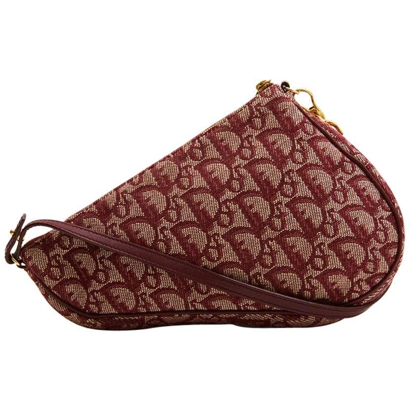 CHRISTIAN DIOR 'Saddle' Bag in Bordeaux Monogram Canvas