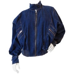 1980er Fong Leng Denim Bomberjacke