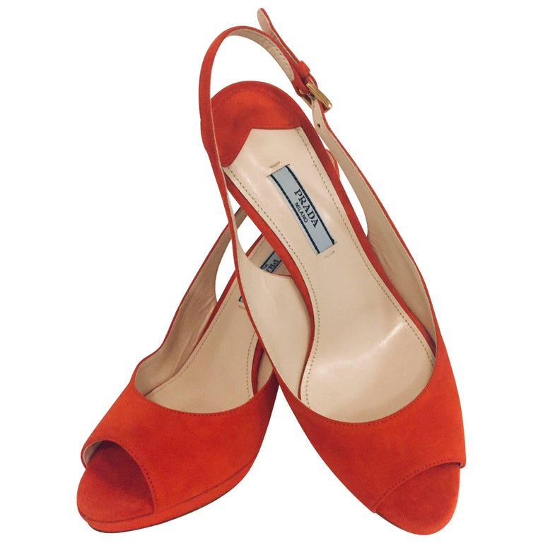 orange slingbacks