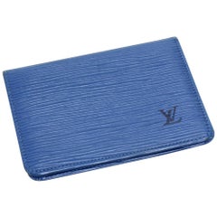Louis Vuitton Porte 2 cartes Vertical Black Taiga Leather Card Case 