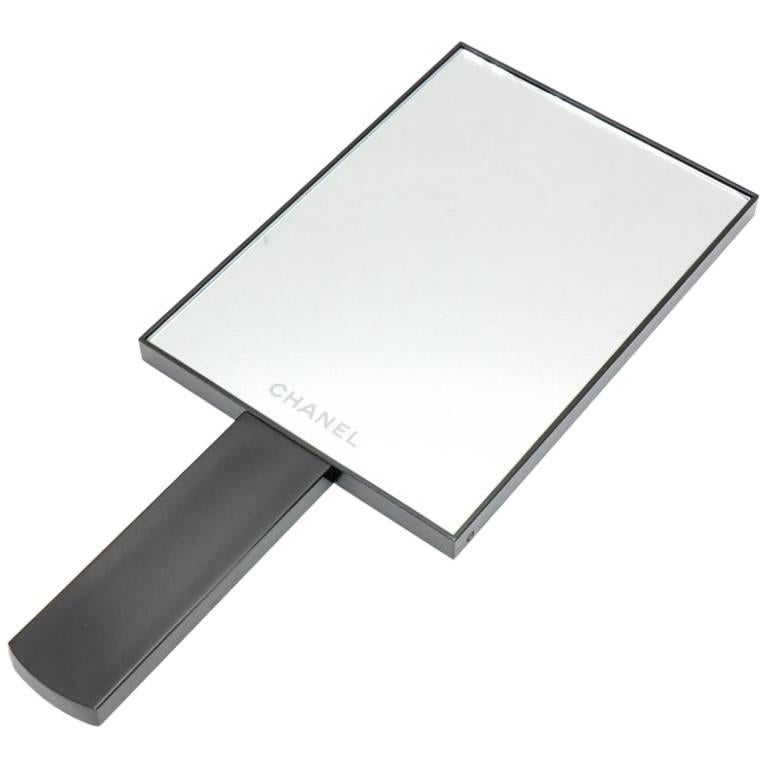 Chanel Black Large 2 Way Hand Mirror  For Sale