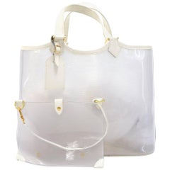 Louis Vuitton Plage Lagoon White Vinyl Beach Tote Bag