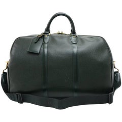 Louis Vuitton Kendall PM Dark Green Taiga Leather Travel Bag and Strap 