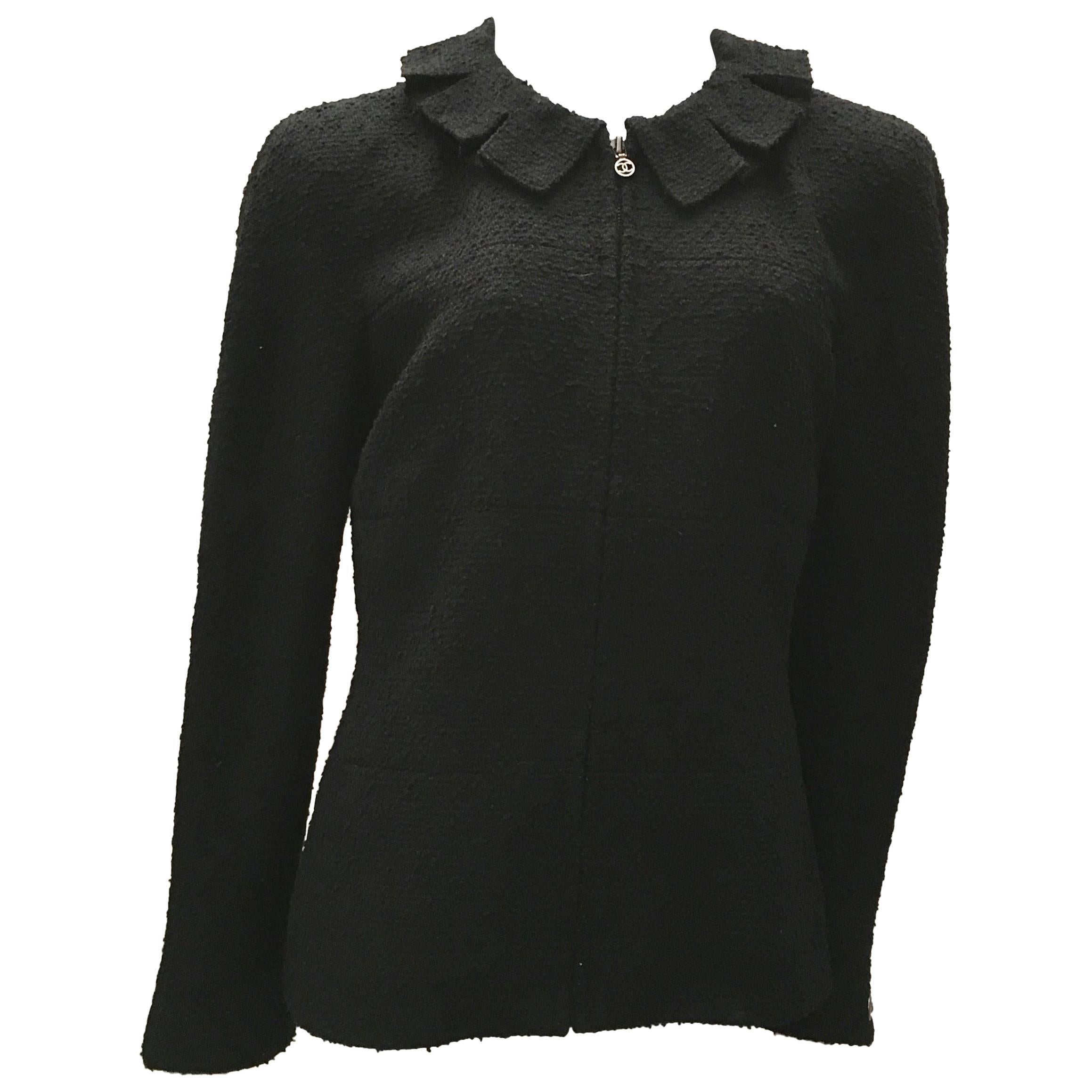 Chanel Black Boucle Jacket For Sale