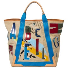 Balenciaga Daim Alphabet Tote in beige suede