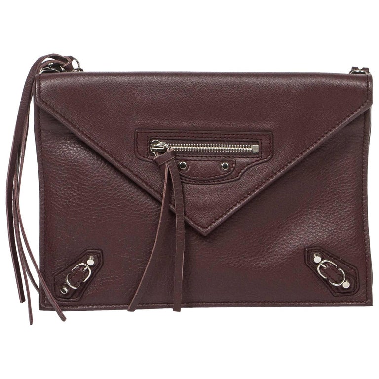 Balenciaga Paper Envelope Crossbody bag in brown leather at 1stDibs