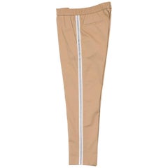 MSGM Mens Brown Cotton Metallic Stripe Track Pants
