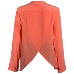 Stella McCartney Women's Salmon Silk Button Down Tuxedo Blouse