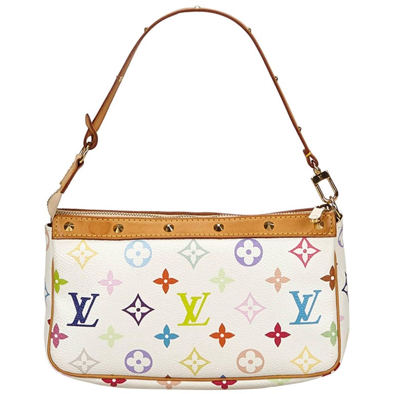 louis vuitton pochette white multicolor