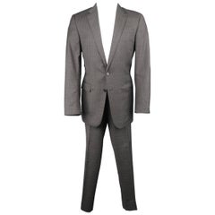 Men's RALPH LAUREN 40 Long Dark Gray & Lavender Glenplaid Wool 2 Piece Suit