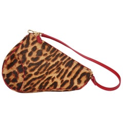 A 1990s Vintage Christian Dior Animal Printed Pony Hair Saddle Bag