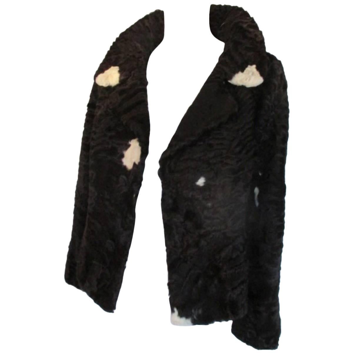 Black Persian Lamb Fur Jacket For Sale