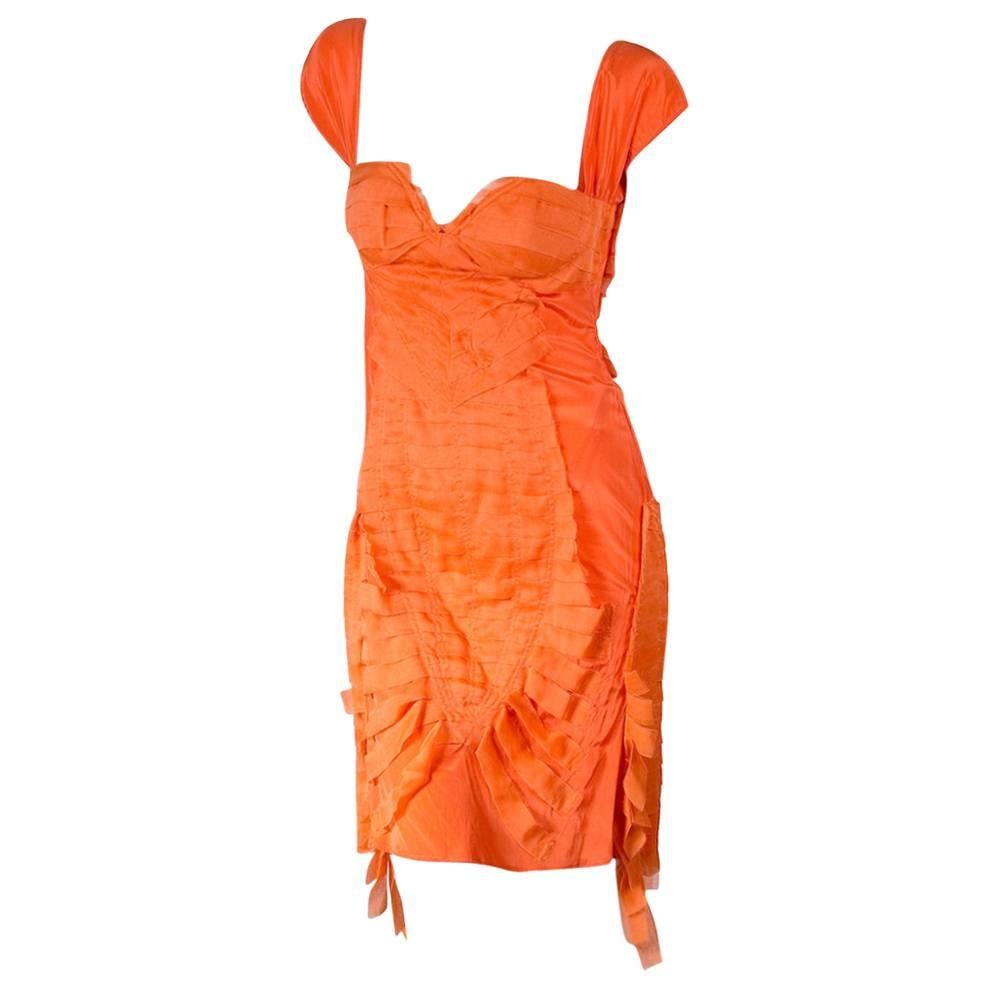 Tom Ford for Gucci Orange Silk Shreds Dress, Spring 2004