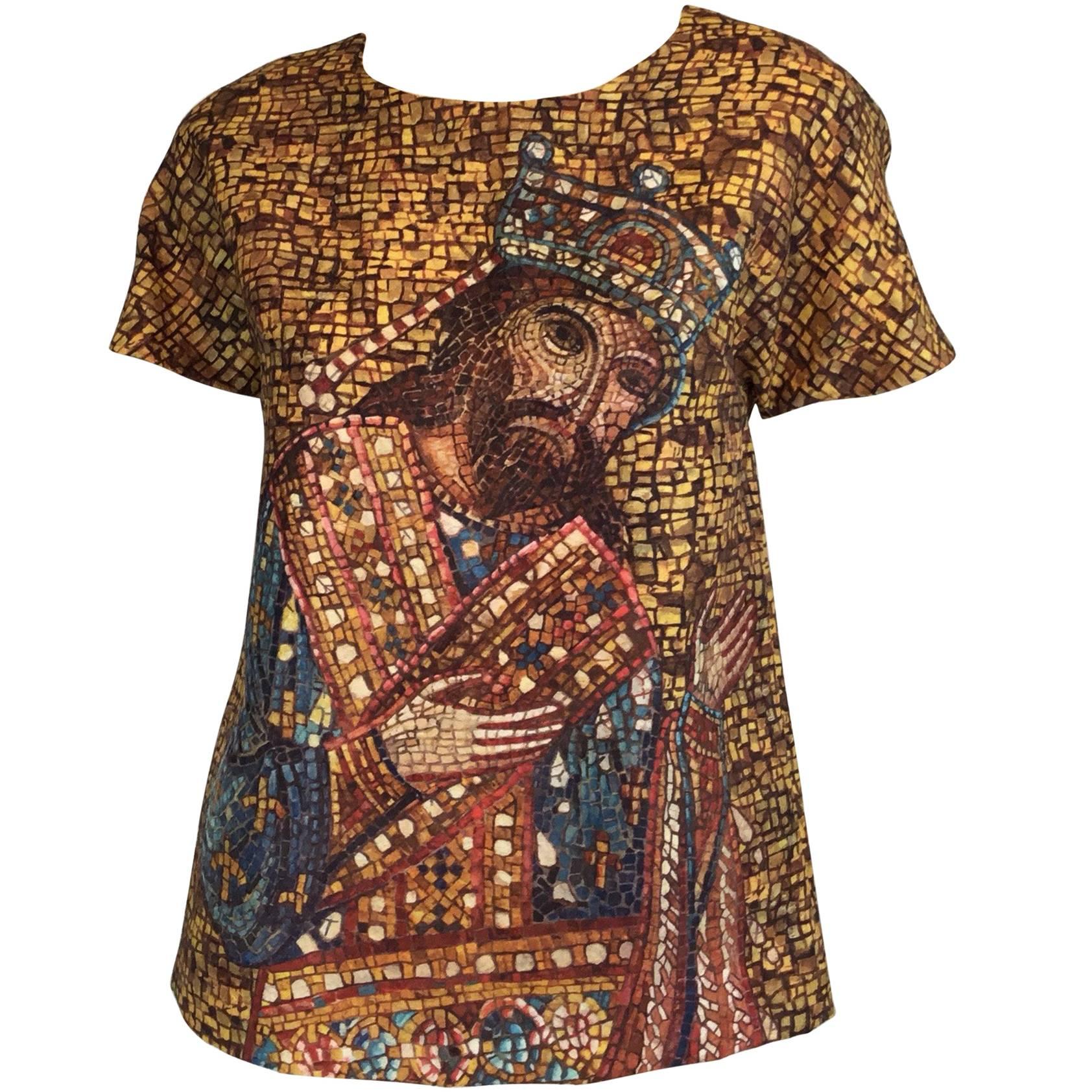 Dolce & Gabbana Byzantine Mosaic King Print Top NWT 