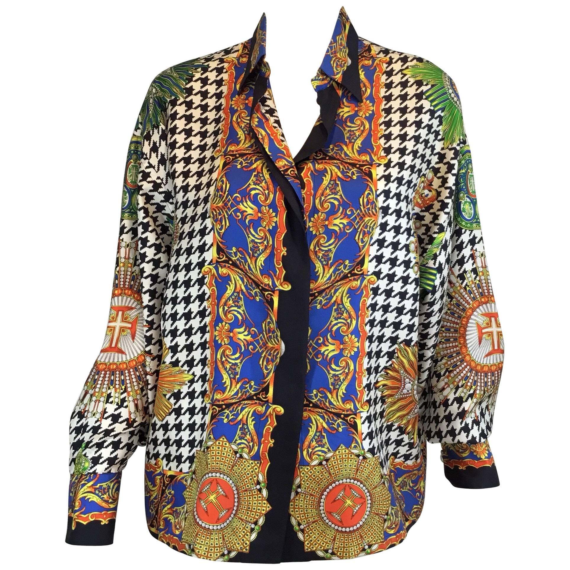 Gianni Versace Lifetime Silk Print Blouse 