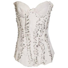 Balmain Safety Pin Adourned Leather Bustier, Spring 2011