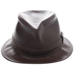 Hermès Funk NOIR Black Leather Hat