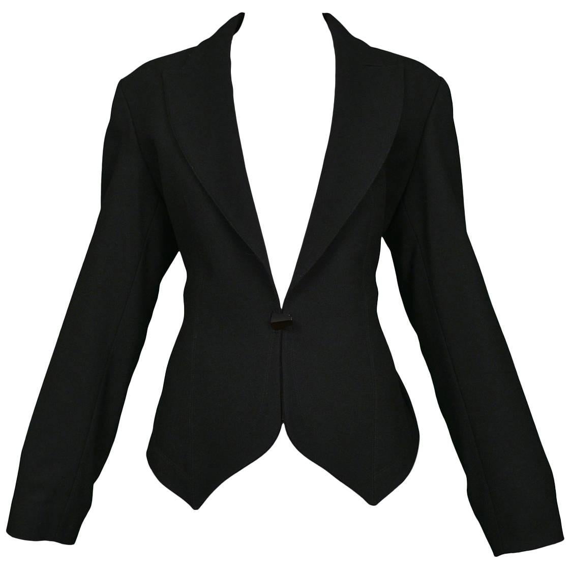 Vintage Black Alaia Wool Fitted Blazer NWOT 1991