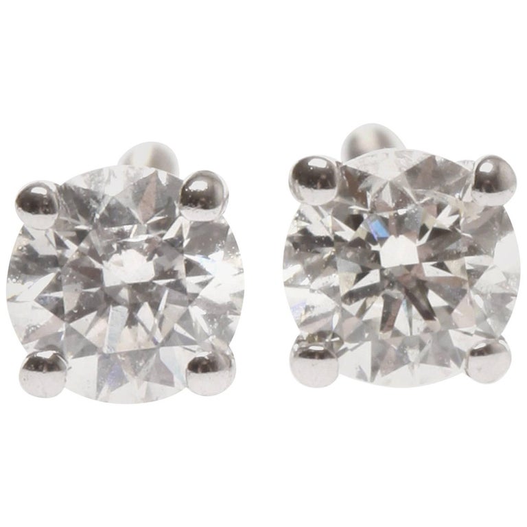 Lady S 18ct White Gold Diamond Earrings For At 1stdibs Lady S 18ct White Gold Diamond Earrings For