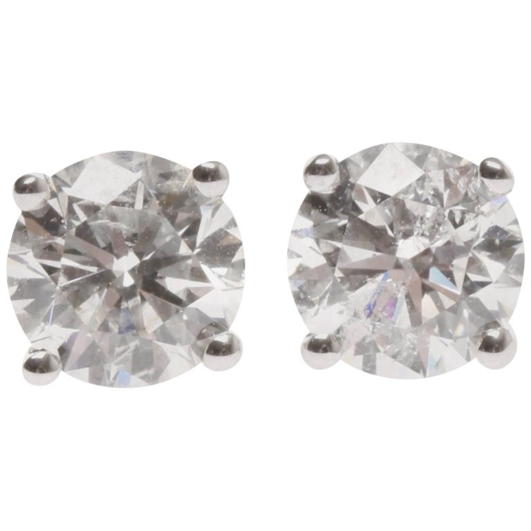 Lady S 18ct White Gold Diamond Earrings For At 1stdibs Lady S 18ct White Gold Diamond Earrings For