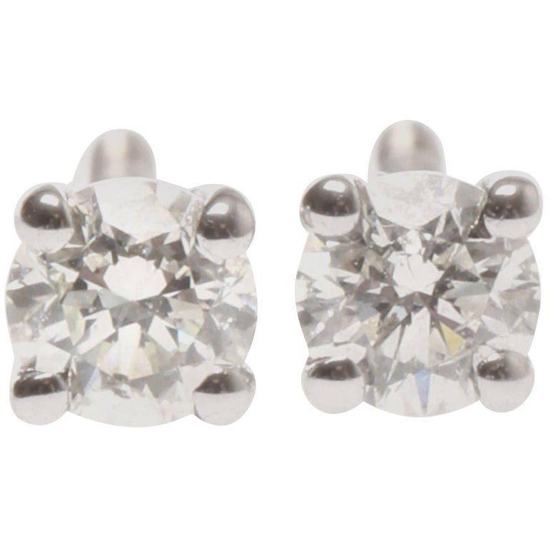 Lady S 18ct White Gold Diamond Earrings For At 1stdibs Lady S 18ct White Gold Diamond Earrings For