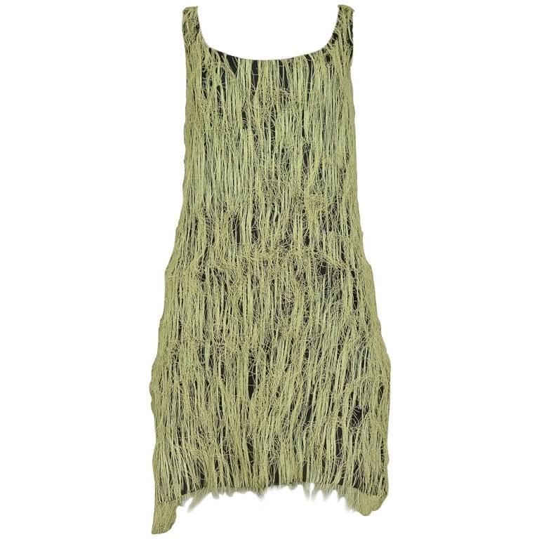 Rare Stephen Sprouse 1988 Straw Covered Dress 