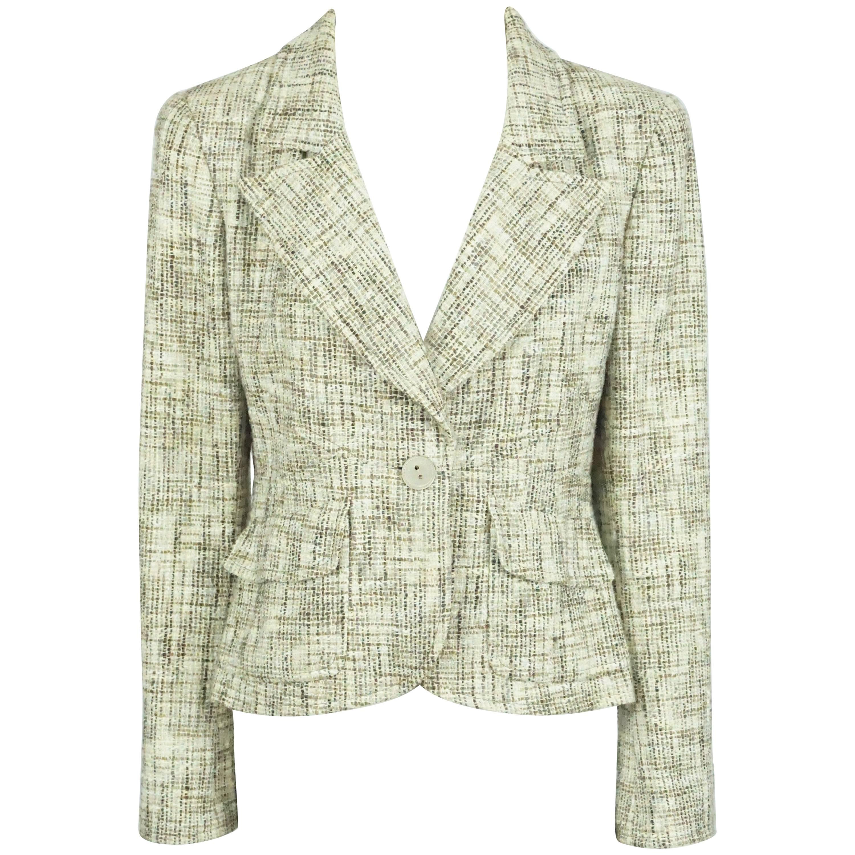 Chanel Earthtone Cotton Tweed Jacket - 42 - 03P
