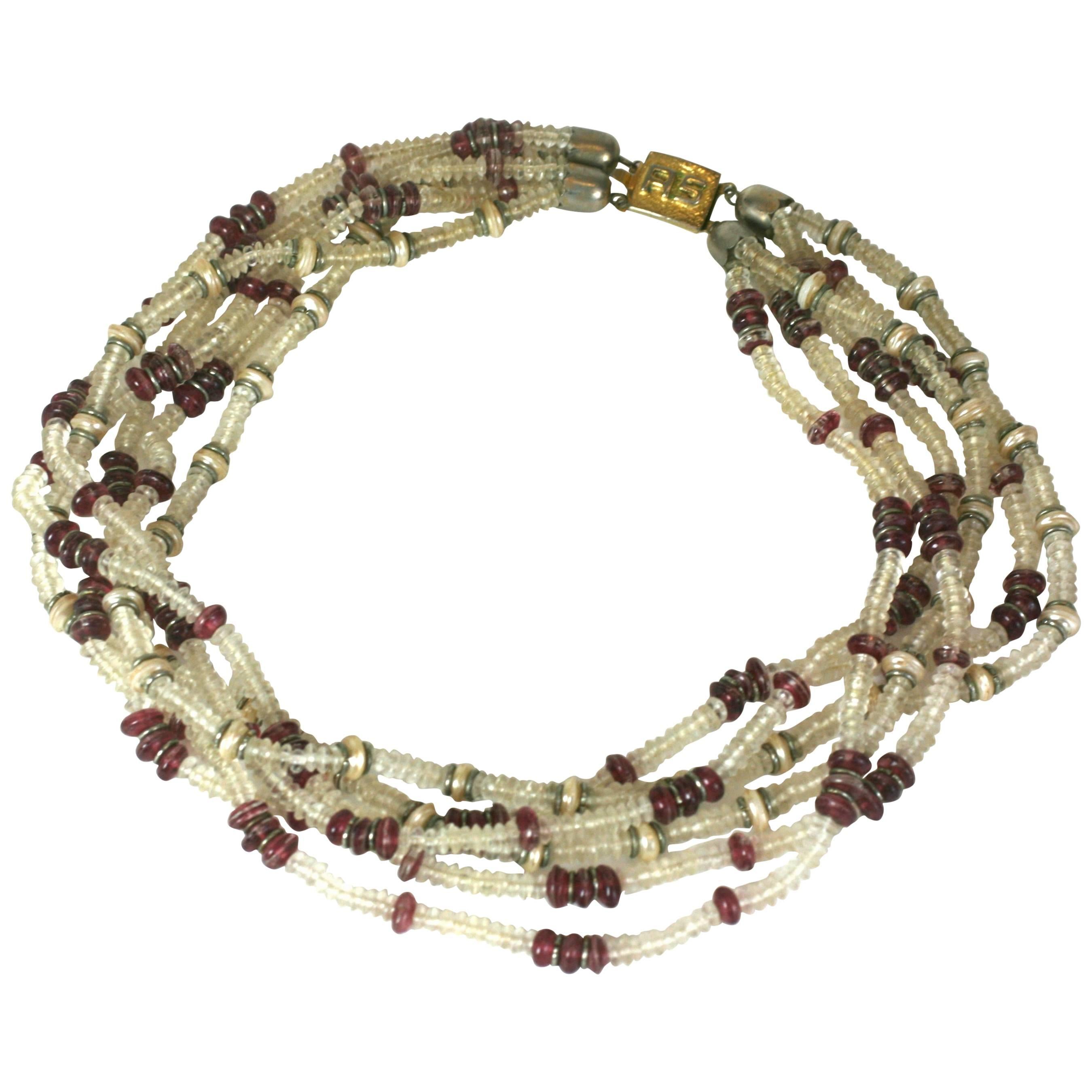 Archimede Seguso Multi Strand Necklace For Sale