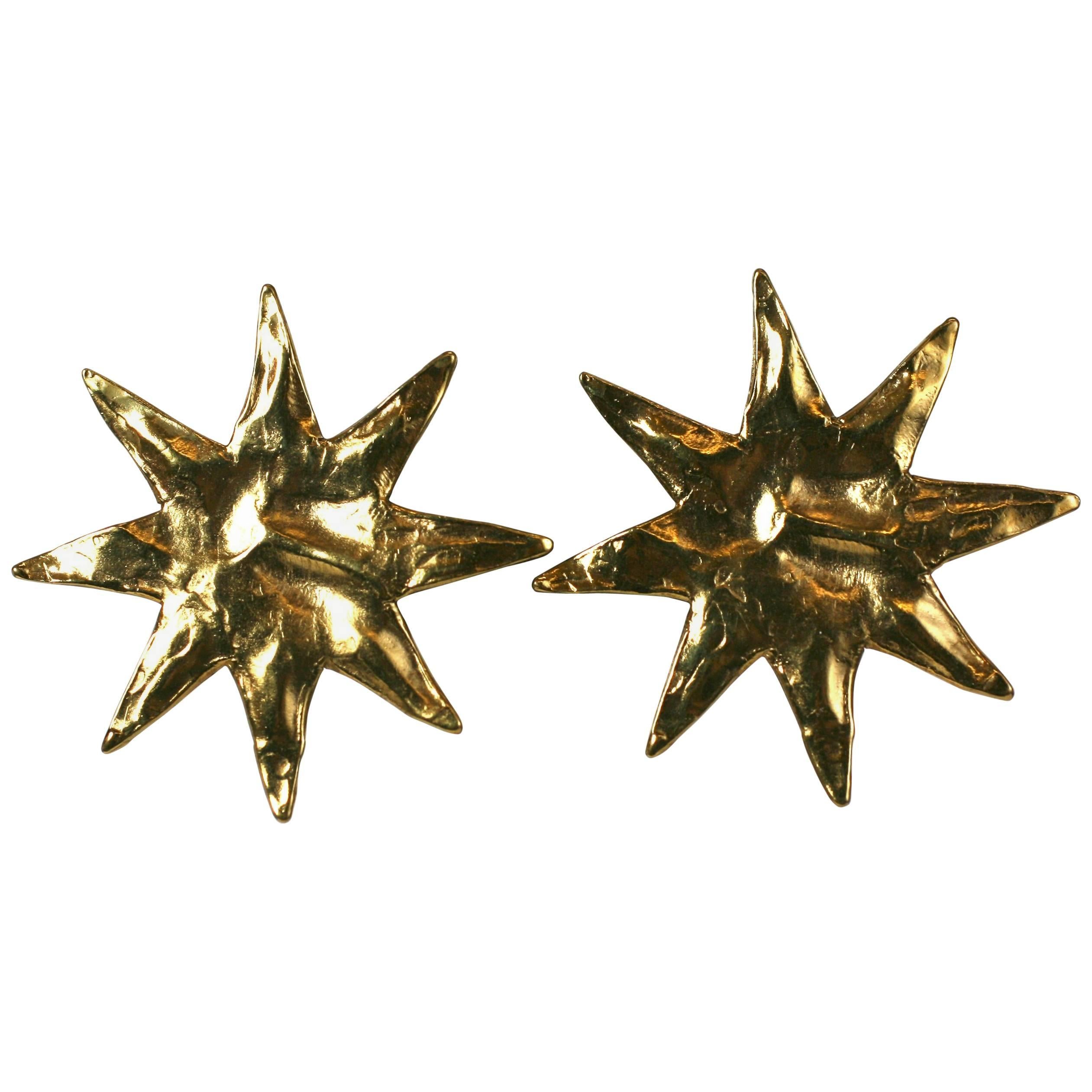 Yves Saint Laurent Starburst Earclips For Sale