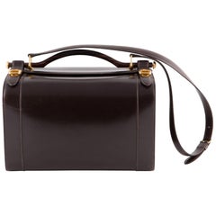 Hermes Brown Box Kalb Vanity Tote Bag  