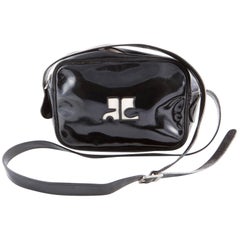 Bolsa Cámara Crossbody Courreges Patente Negra
