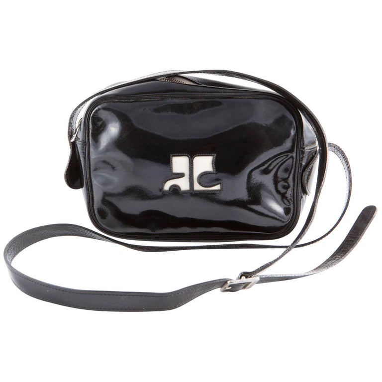 Black Patent Courreges Camera Crossbody Bag at 1stDibs courreges bag
