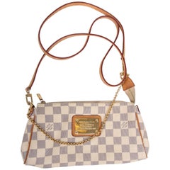 LOUIS VUITTON Damier Azur Eva Clutch Bag with Shoulder Strap 2009 For Sale  at 1stDibs