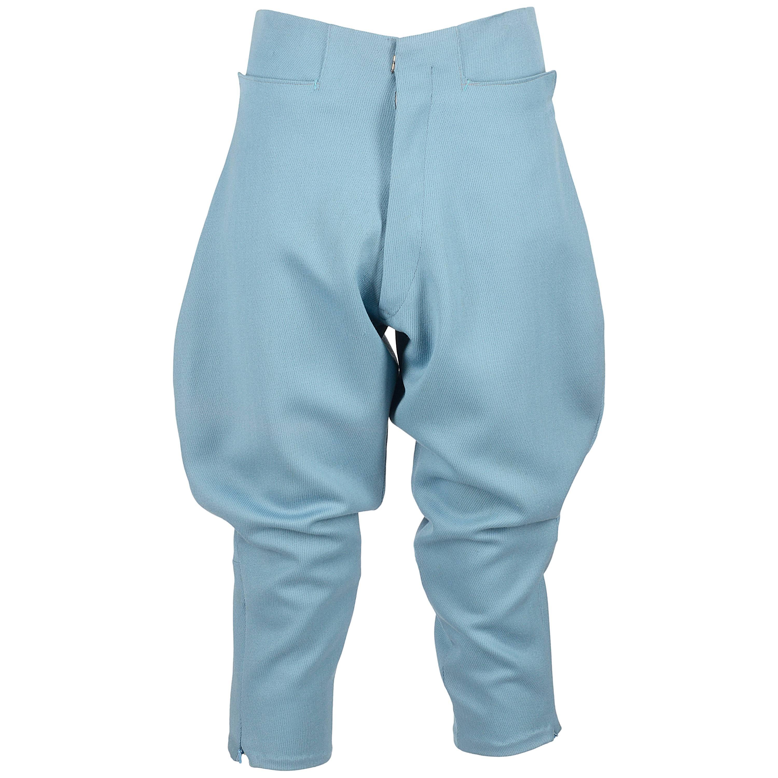 Vivienne Westwood Herren-Hose aus blauer Wolle mit Reitbögen im Stil von Breeches 