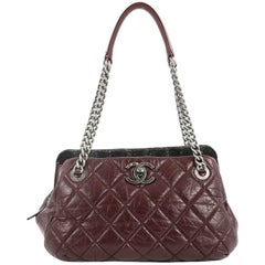  Chanel Portobello Bowler Bag Quilted Aged Calfskin and Tweed Medium