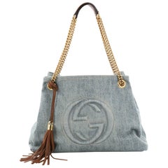 Gucci Soho Chain Strap Shoulder Bag Denim Medium 