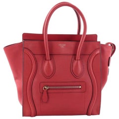 Celine Luggage Handtasche aus genarbtem Leder Micro