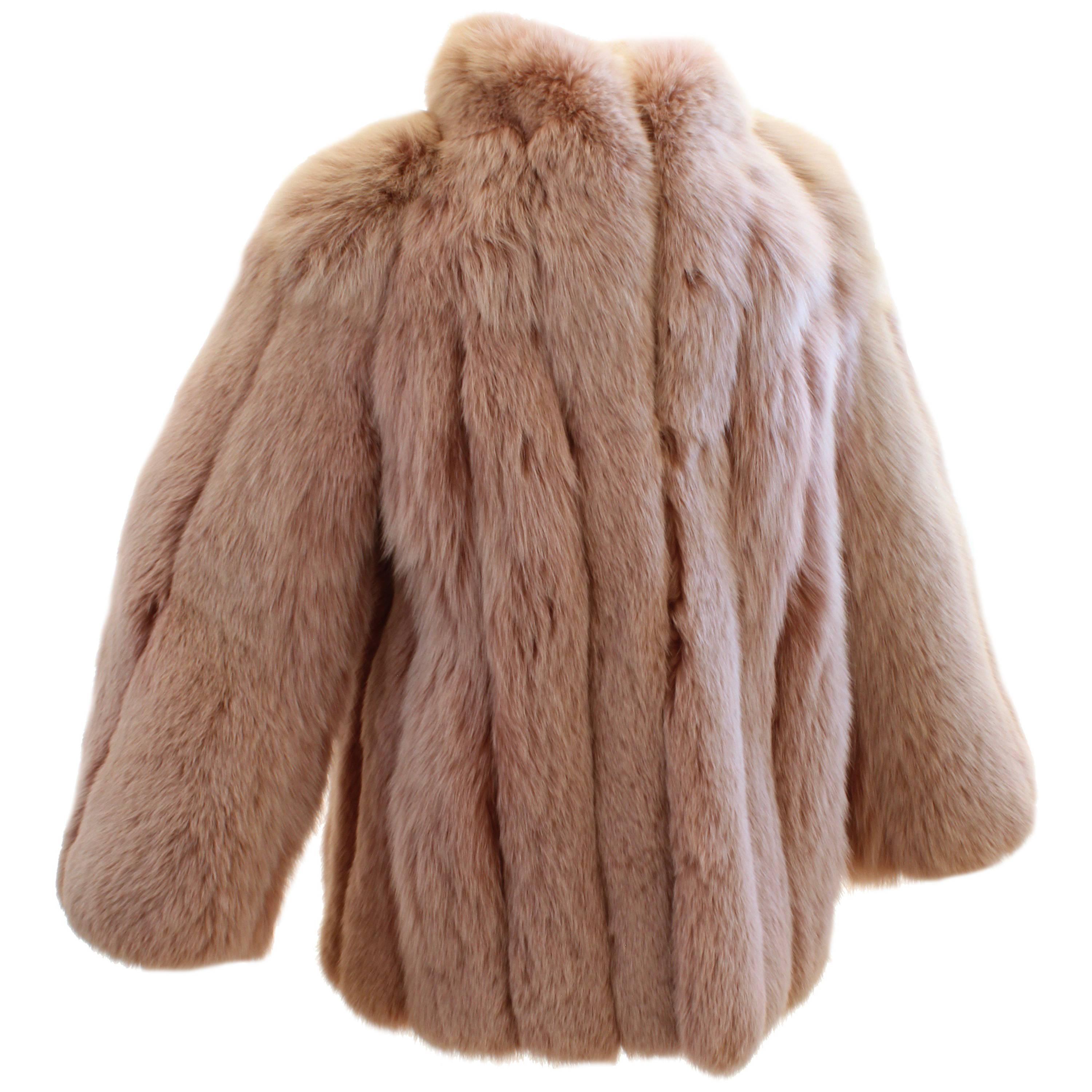Fabulous Fox Fur Jacket Flah & Co Department Store Syracuse Size M Vintage 70s