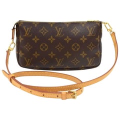 Louis Vuitton Pochette Accessories Monogram Canvas Hand Bag + Strap