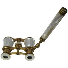 IRIS PARIS Mother of Pearl Opera Glasses Telescopic arm Made in France