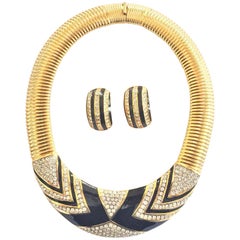 A 1960s Couture necklace and matching earrings by Nina Ricci