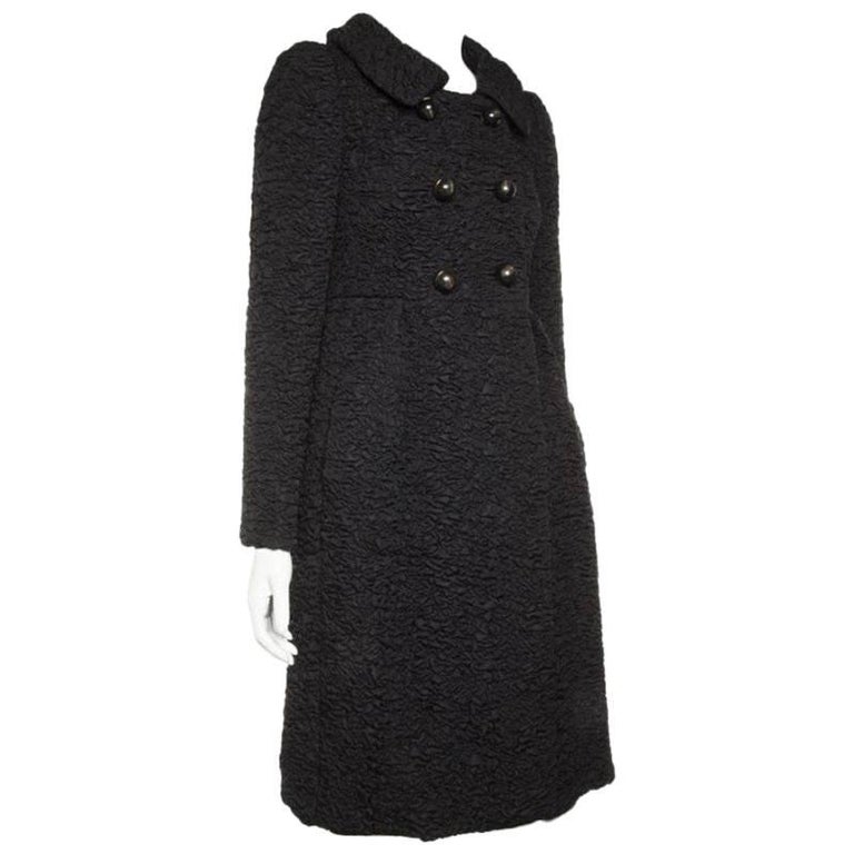 PRADA Coat in Black Blistered Fabric Size 40IT at 1stDibs