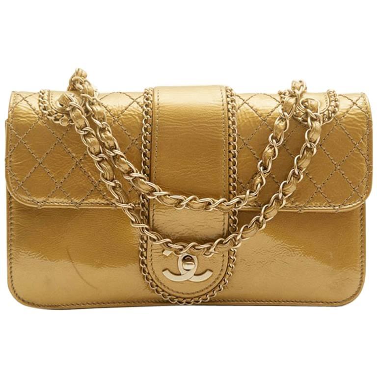 CHANEL Bag in Aged Gold Color Patent Leather