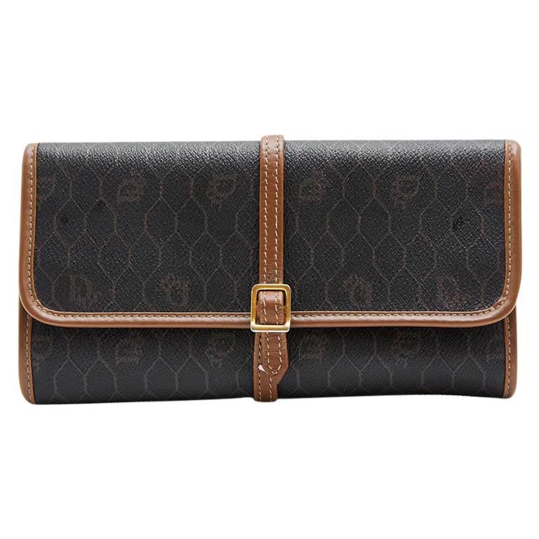 CHRISTIAN DIOR Vintage Jewelry Clutch in Brown Monogram Canvas
