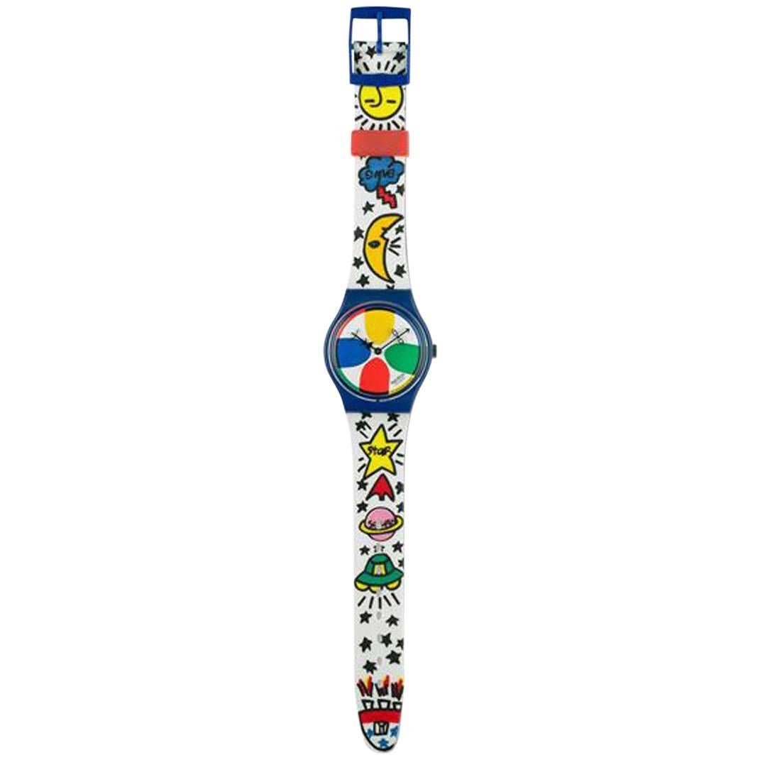 1992 Swatch Pop Art Clock 7 Feet by J.c. de Castelbajac 