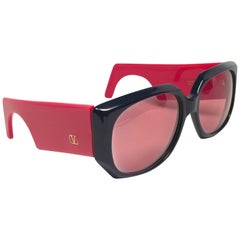 New Retro Valentino 543 Red Mask Sunglasses 1980's Made in Italy