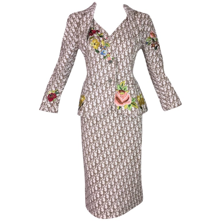 S/S 2005 Christian Dior by John Galliano Embroidered Monogram Skirt