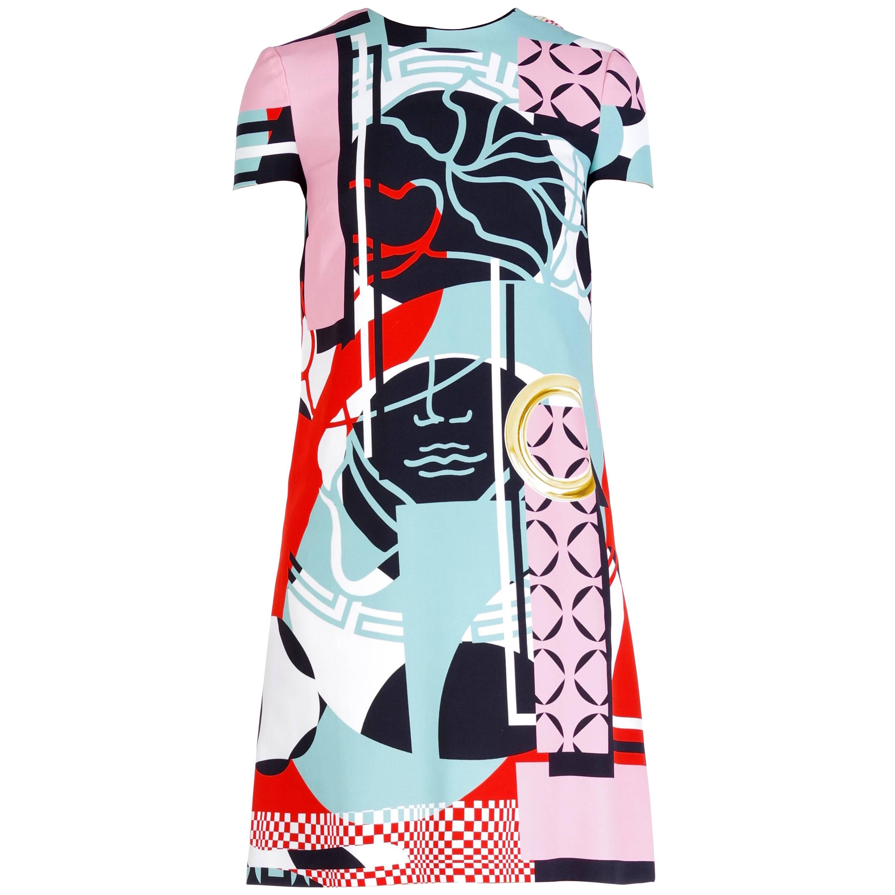 Versace Abstract Printed Dress