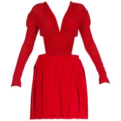 VERSUS VERSACE + Christopher Kane red cut-out dress